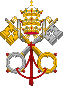 Papal crest, crossed keys and triple mitre crown